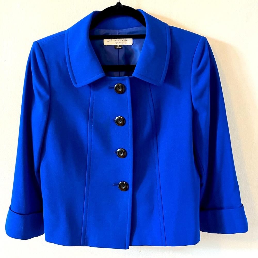 Tahari Blue Suit Jacket - Petite
